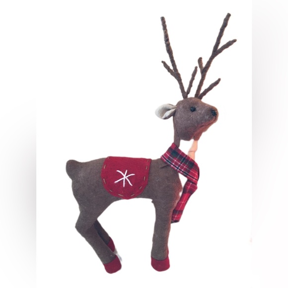 Festive Brown and Red Reindeer Plush Decor - Picture 4 of 4